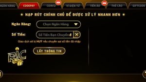 Hướng dẫn các bước nạp tiền Ricwin đơn giản