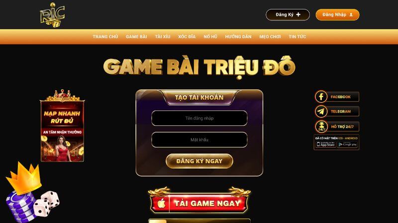 Giới thiệu cổng game Ricwin