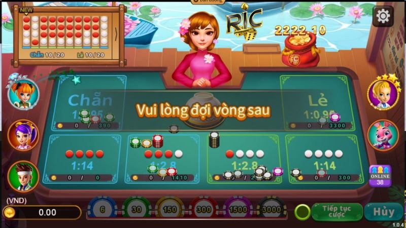 Những tính năng trong game xóc đĩa Ricwin